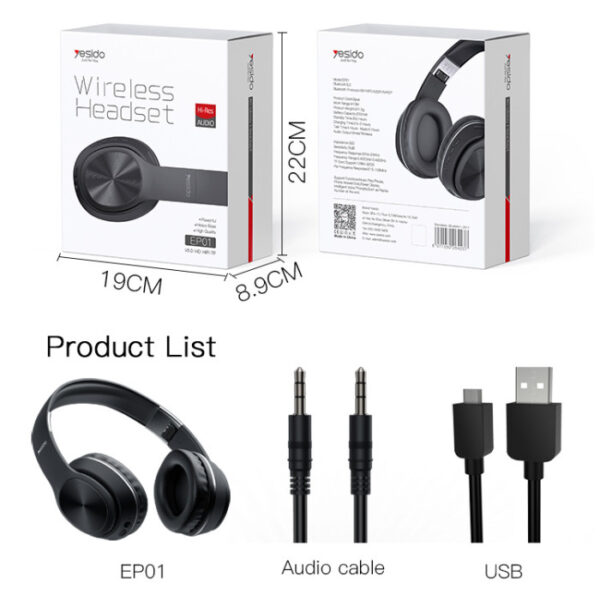 YESIDO Built-In Magnetic Headphone Wireless Earphone Wireless - Image 4
